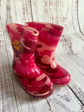Happy's Boots Pink Camo Kids Rain Boots